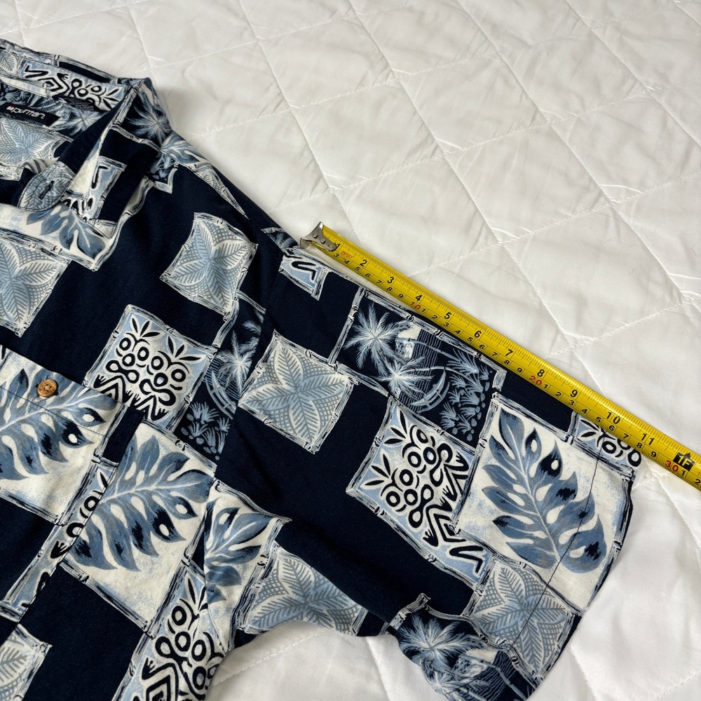 Puritan Hawaiian Shirt Mens 2XL Blue Rayon Tropical Camp Aloha Button Up - Picture 11 of 11